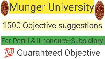 Munger University 1500 Objective suggestions #mungeruniversity #mungeruniversityobjective2022