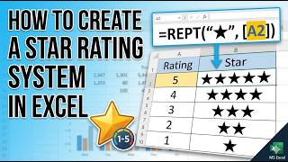 How to Create A Start Rating System in Excel | How to Create 5 Star Rating in Excel