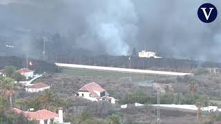 La secuencia completa de la entrada de la lava al campo de fútbol de La Laguna