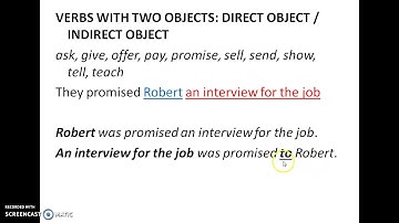 PASSIVE VOICE: Verbs with two objects