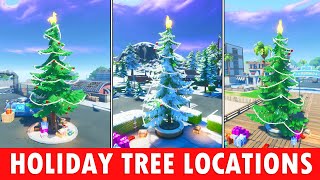 Dance at Holiday Trees in Different Named Locations! Fortnite All Holiday Trees Locations Winterfest