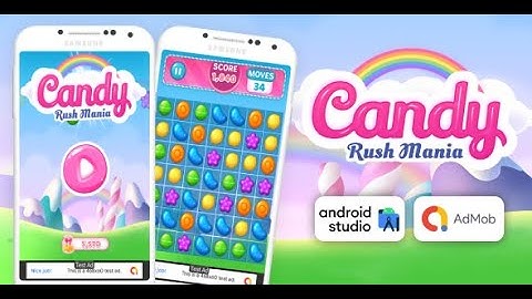 Candy Rush Mania - Match 3 Game Android Studio Project with AdMob Ads + Ready to Publish
