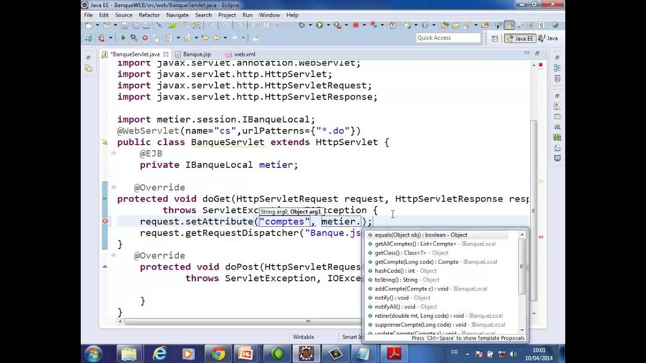 Tutorial JEE Deuxième Partie Servlet JSP JSTL MVC 10 04 14 - YouTube