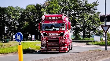 Truckshow Nederhemert 2025 Uittocht 🔥 Beautiful Showtrucks with V8 Open Pipe Sounds. The Netherlands