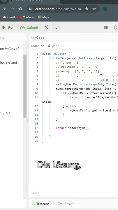 Two Sum - Deutsch #coding #array #algorithm - YouTube