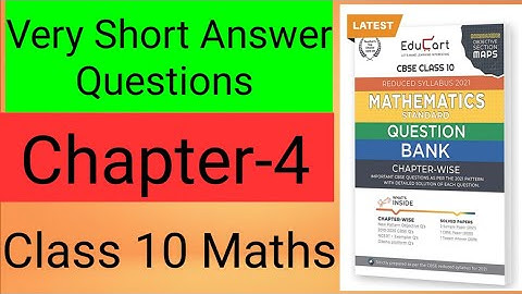 Educart Mathematics Std Class 10_ Very Short Answer Questions_Chapter 4_Quadratic Equations