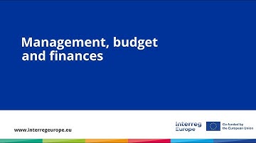 Management, budget and finances (webinar recording)
