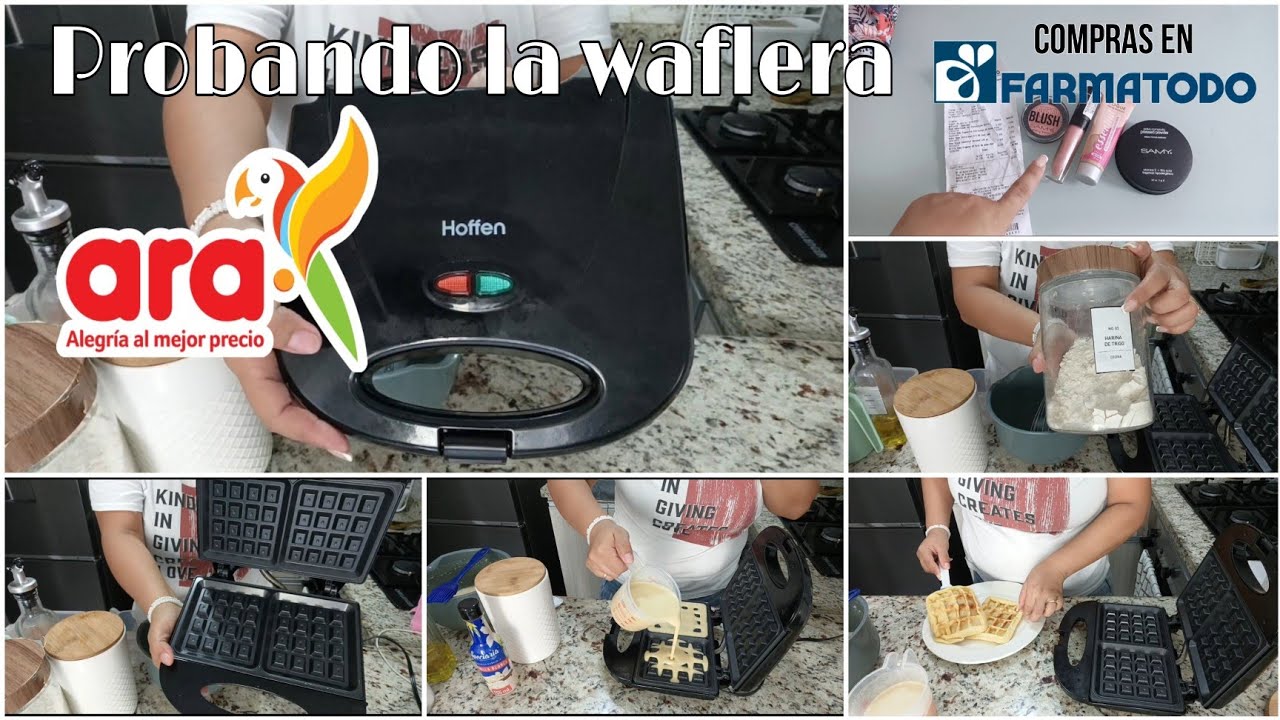 PROBANDO LA WAFLERA DE TIENDAS ARA 🦜 #tiendasara SALIO MALA? || COMPRAS EN FARMATODO LINA H. VLOGS