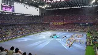 Alicia Keys performs at the 2015/2016 UCL final in Milan.