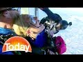 Sylvia Jeffreys skydives live on TV