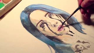 billie eilish painting watercolor