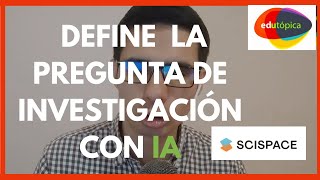 Investigación con #IA. Define el problema y la pregunta problema de tu trabajo de grado con IA.