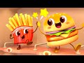 لقاء الهامبرقر والبطاطا المقلية | اغاني الطعام |رسوم واغاني للاطفال | بيبي باص |BabyBus Arabic
