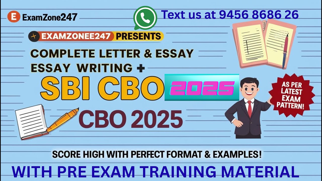 Complete Letter and essay writing Guidance  for SBI CBO / SBI PRE EXAM TRAINING MATERIAL