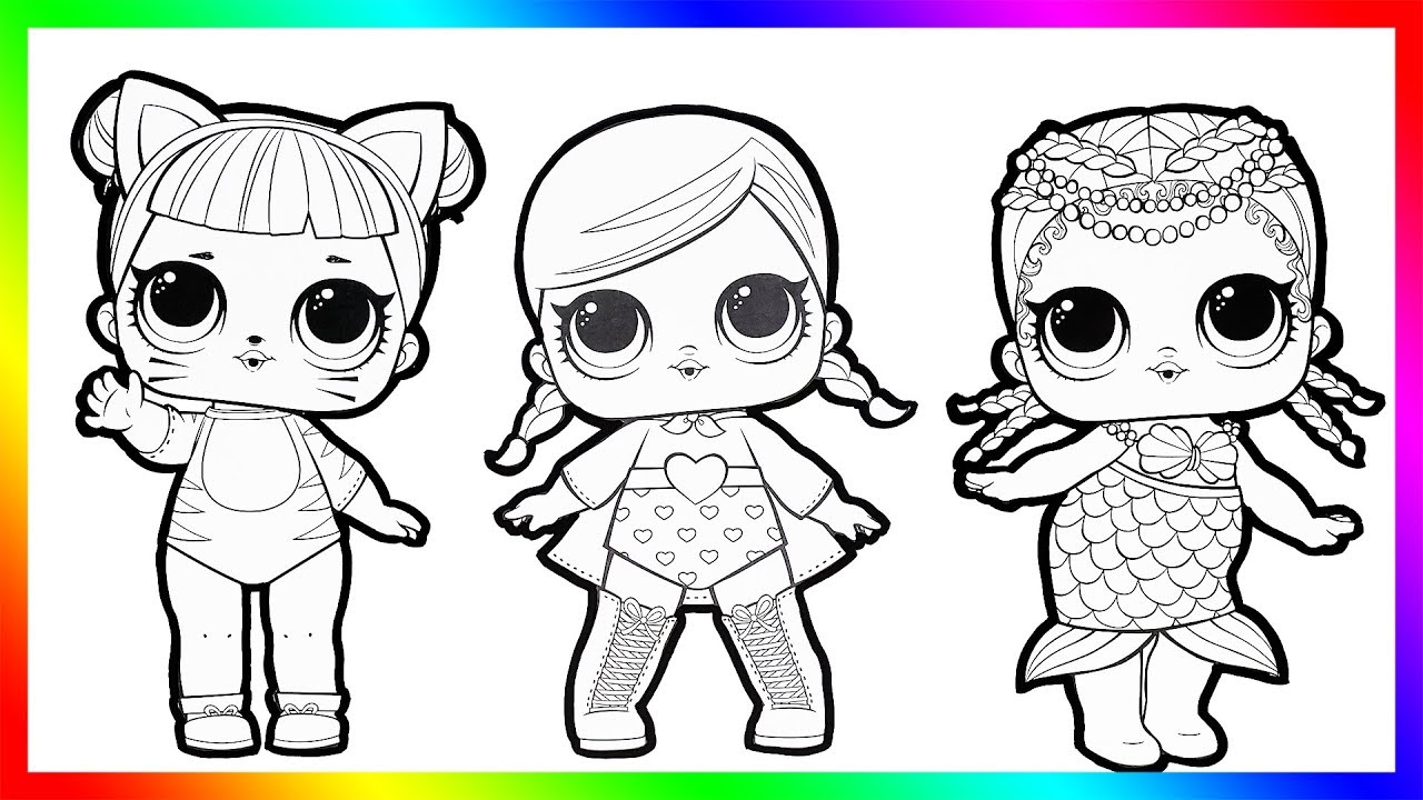 LOL Surprise Dolls Coloring Page Book for Kids How to draw BABY CAT