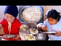 Sabina &amp; samita having  soup noodles in the village @ nepali village kitchen