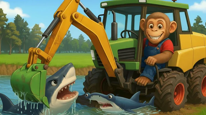 Wheel Theft Incident, Smart Monkey Farmer Gets Back Wheel At Shark Lake - Farm Work | Funny Monkey 🐒