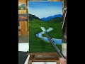 How to draw a landscape with mountains  river 