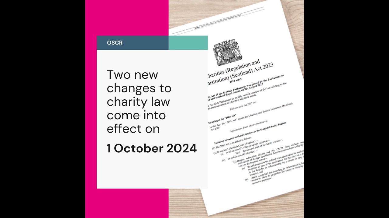 New changes to charity law from 1 October 2024