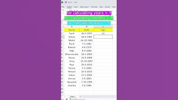Calculate Age in MS-Excel in 2 second🤯 #shorts