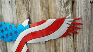 Usa Eagle Flag Aluminum Metal