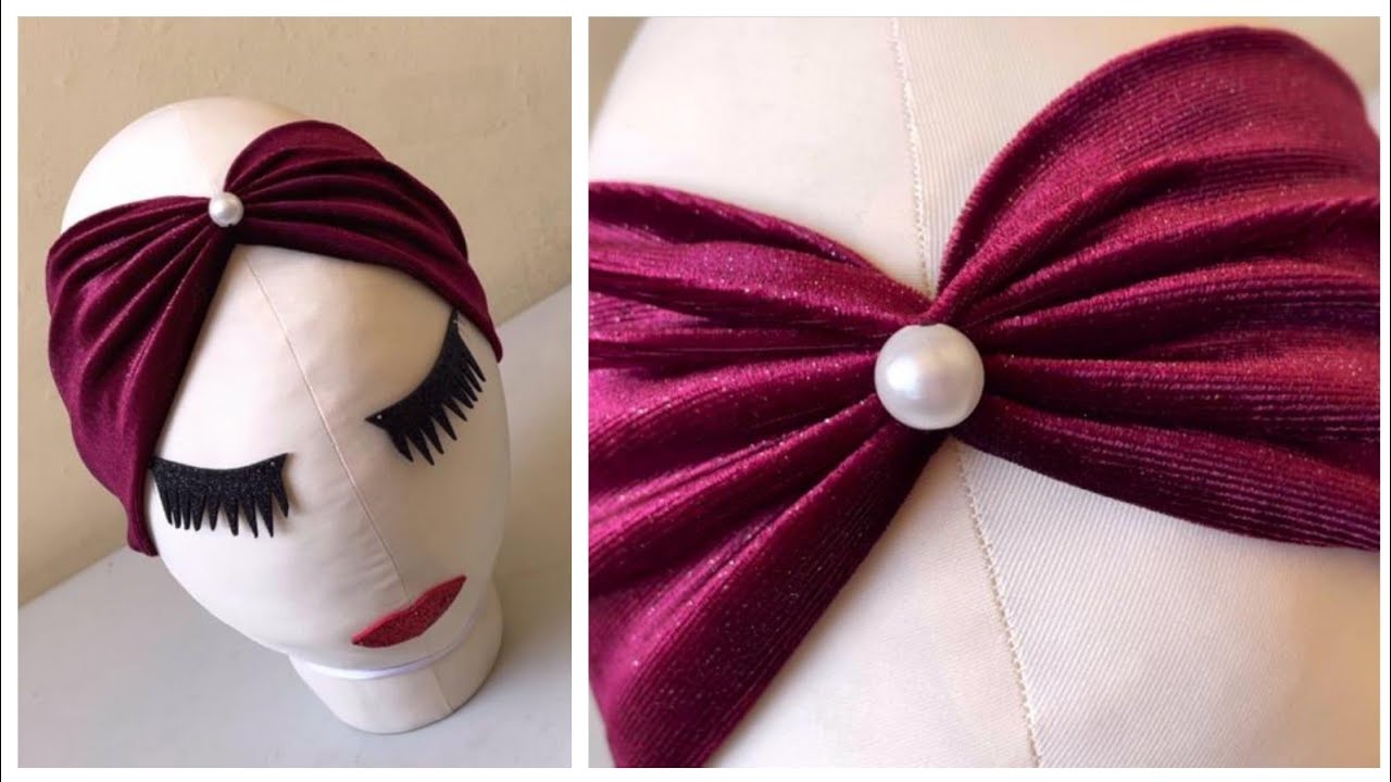 مشروع مربح جدا 🤑 للماكثات في البيت | خياطة بندانة للشعر من بقايا قماش القطيفة DIY | Headband