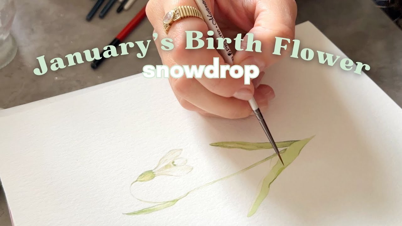 Painting and chatting about snowdrops | Birth Flowers Series | Ep. 3: Building my stationery brand