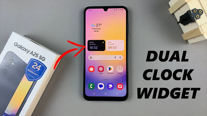How To Add Dual Clock Widget To Home Screen On Samsung Galaxy A25 5G