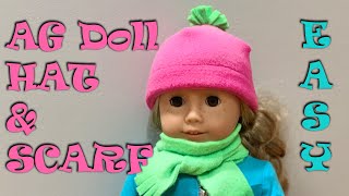 HOW TO SEW HAT & SCARF FOR AG DOLL. 18" doll step by step easy follow along sewing tutorial. Make it
