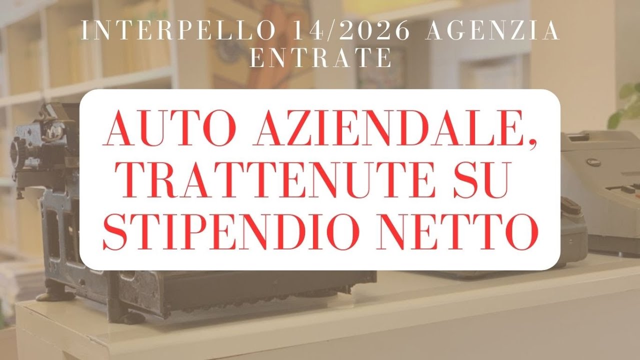 Auto aziendali - trattenute su stipendio netto