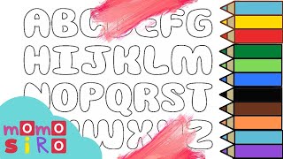 Cara Mewarnai Huruf Alfabet A Sampai Z | Huruf ABC | Momosiro Mewarnai | Painting ABC
