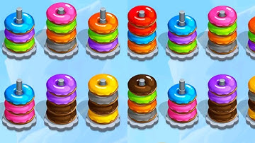 donut hoop Starck 3D Color Sort Gameplay Android Walkthrough #anirok #androidgameplay #sort