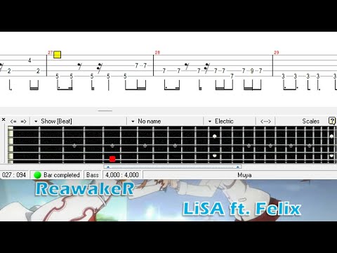 ReawakeR (Bass TAB) - LiSA, FELIX (Stray Kids)