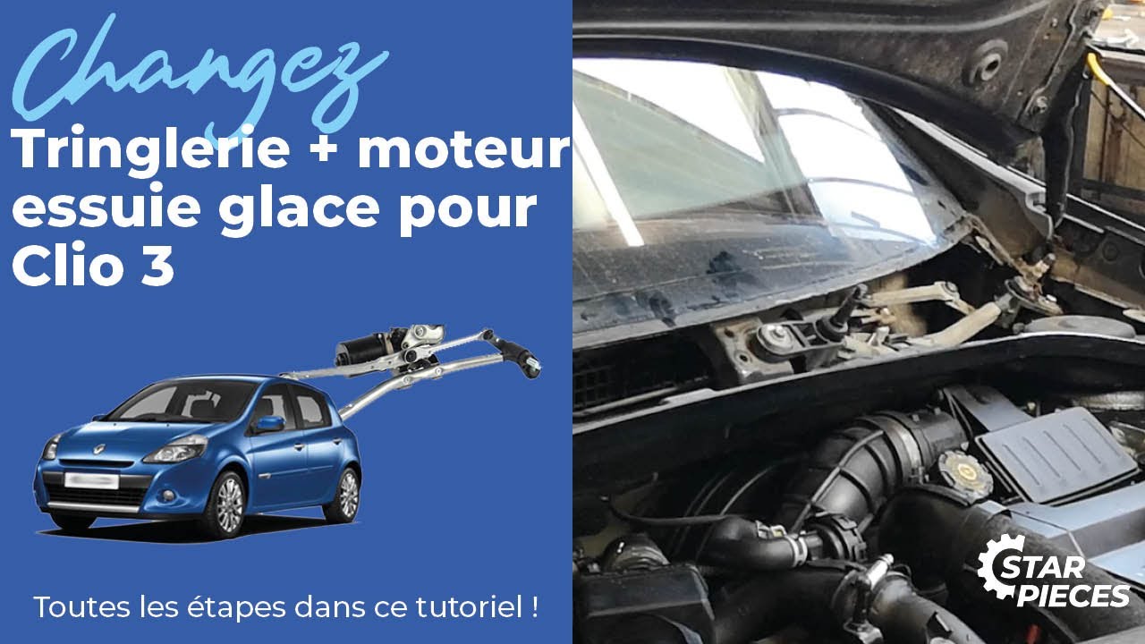 Comment changer la tringlerie et le moteur d’essuie glace sur Clio 3
