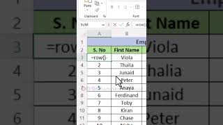 Auto Adjusting Serial Number Sequence in Excel exceltraining  samisheikh