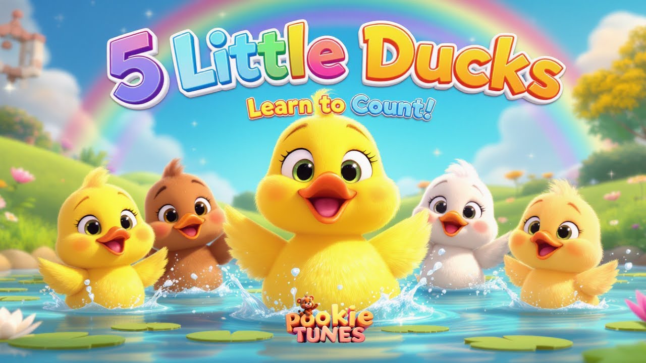 5 Little Ducks 🦆 | Sing-Along Counting Song for Kids — 3D Animated ...