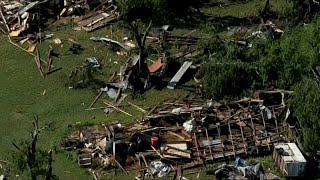 Aerial video shows damage from tornadoes, severe storms