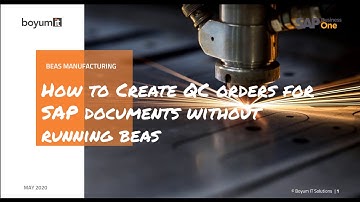 How to create QC order for SAP documents without Beas running in the system?