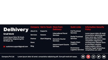 Create Responsive Footer Section using HTML  And CSS