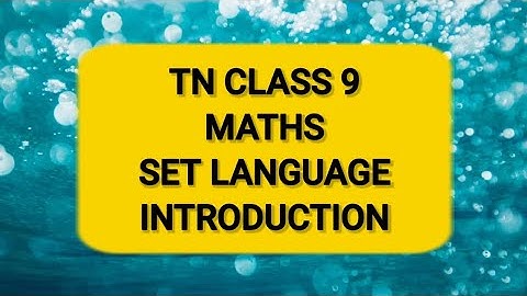 TN Class 9 Maths SET LANGUAGE introduction|Blossom Night