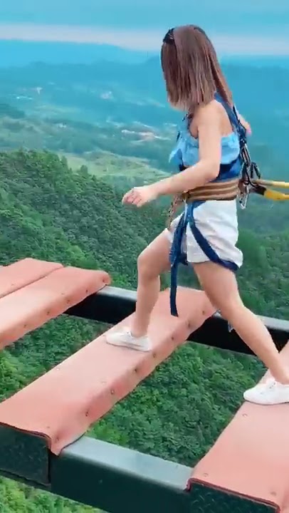 Bungee Jumping With Rope In Beautiful Place, :$ Asmr Bungee Jumping #shorts