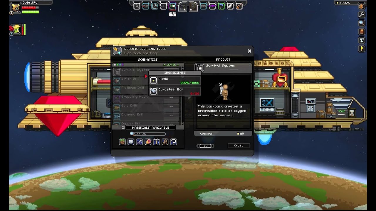 starbound survival sistem