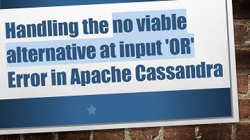 Handling the no viable alternative at input 