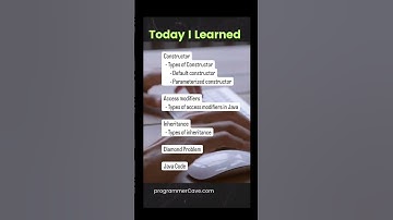 Constructor  - Types of Constructor       - Default constructor       - Parameterized constructor