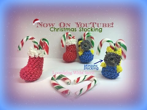 Rainbow Loom MINION Santa Boot / Christmas Stocking Ornament Loomigurumi Amigurumi Hook Only