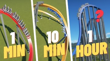 1 MINUTE Single Rail Coaster VS 1 HOUR Single Rail Coaster | Planet Coaster Challenge