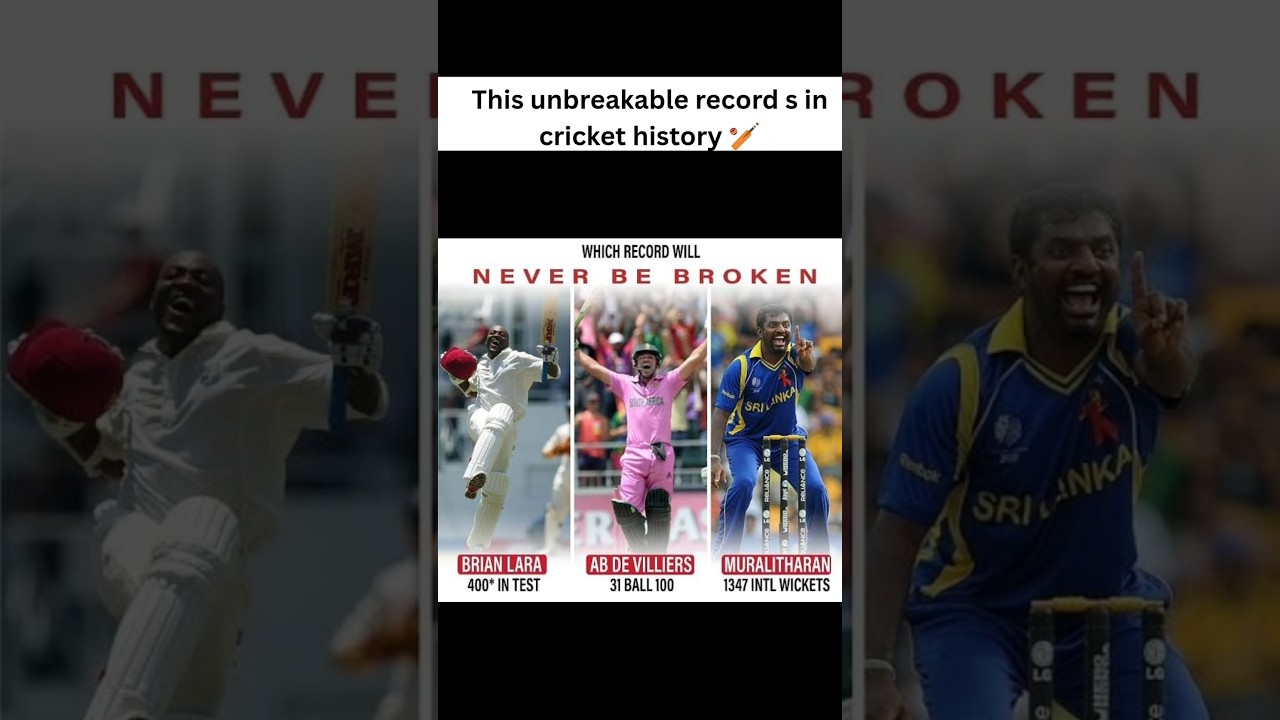 IN CRICKET HISTORY UNBREAKABLE RECORD S 🏏 || 