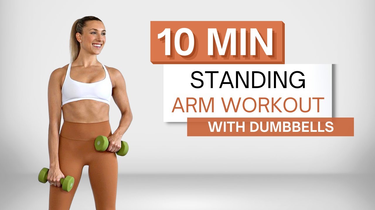 10 min STANDING ARM WORKOUT, With Dumbbells, Biceps, Triceps and  Shoulders