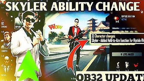 SKYLER CHARACTER ABILITY CHANGE AFTER OB32 UPDATE | SKYLER ABILITY CHANGE | FREE FIRE SKYLER ABILITY