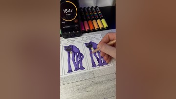 Drawing CatNap🐈‍⬛30 sec, 3 min, 30 min challenge